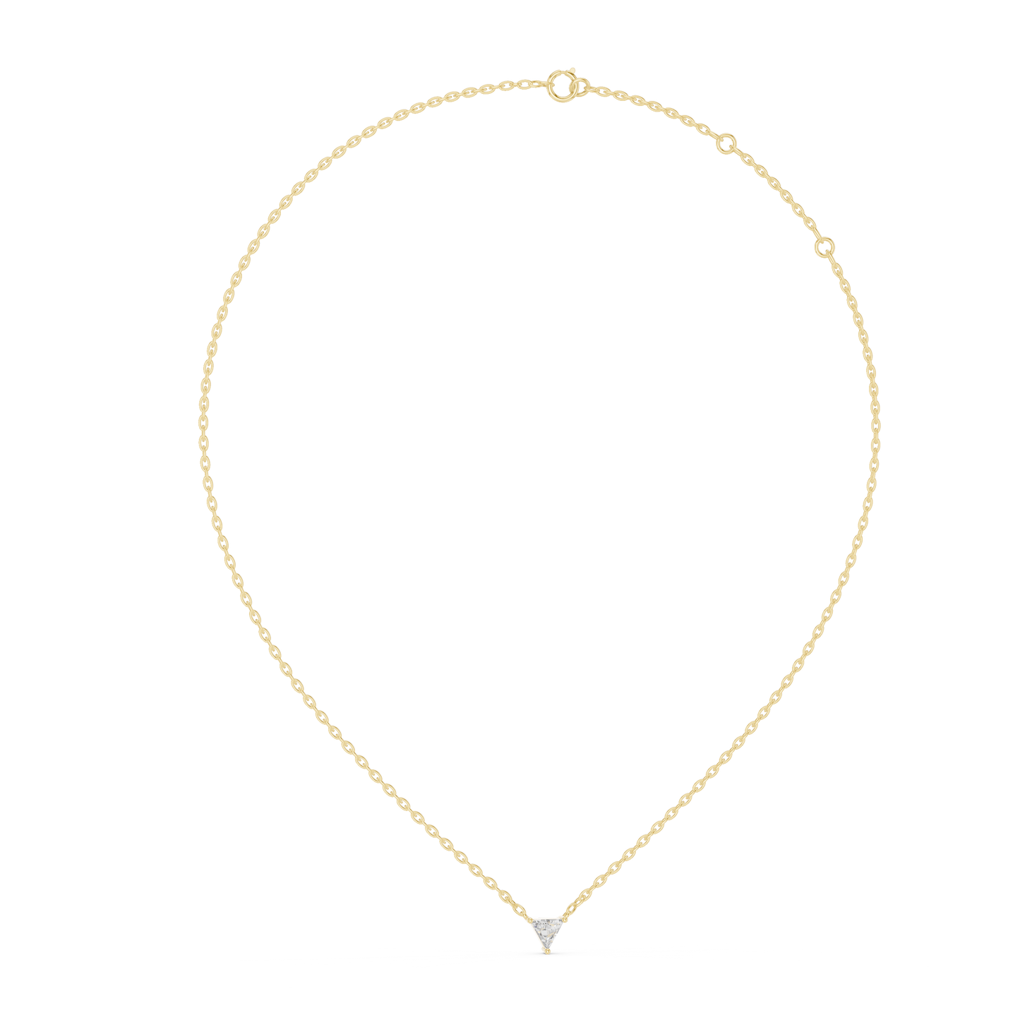 Trillion-Cut Solitaire Prism Pendant in Gold : 0.74CTW Diamonds