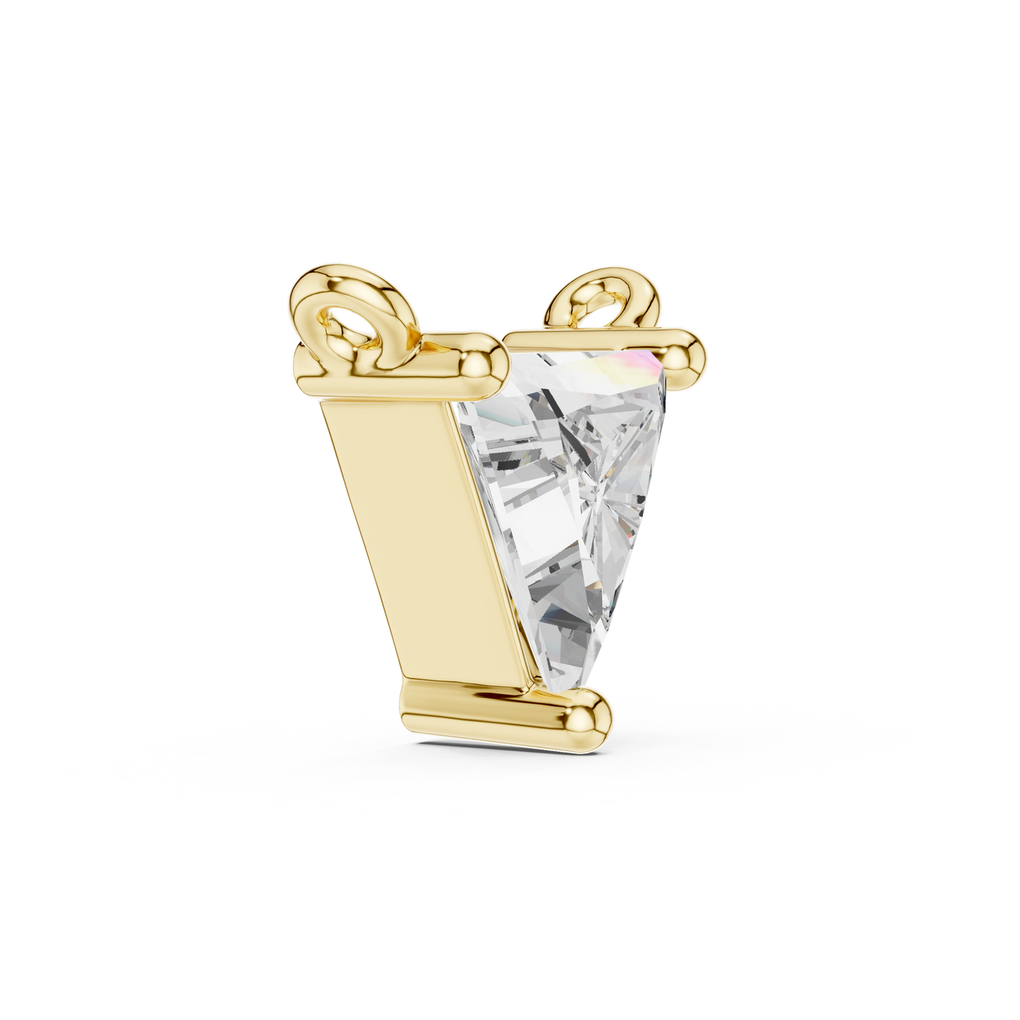 Trillion-Cut Solitaire Prism Pendant in Gold : 0.74CTW Diamonds