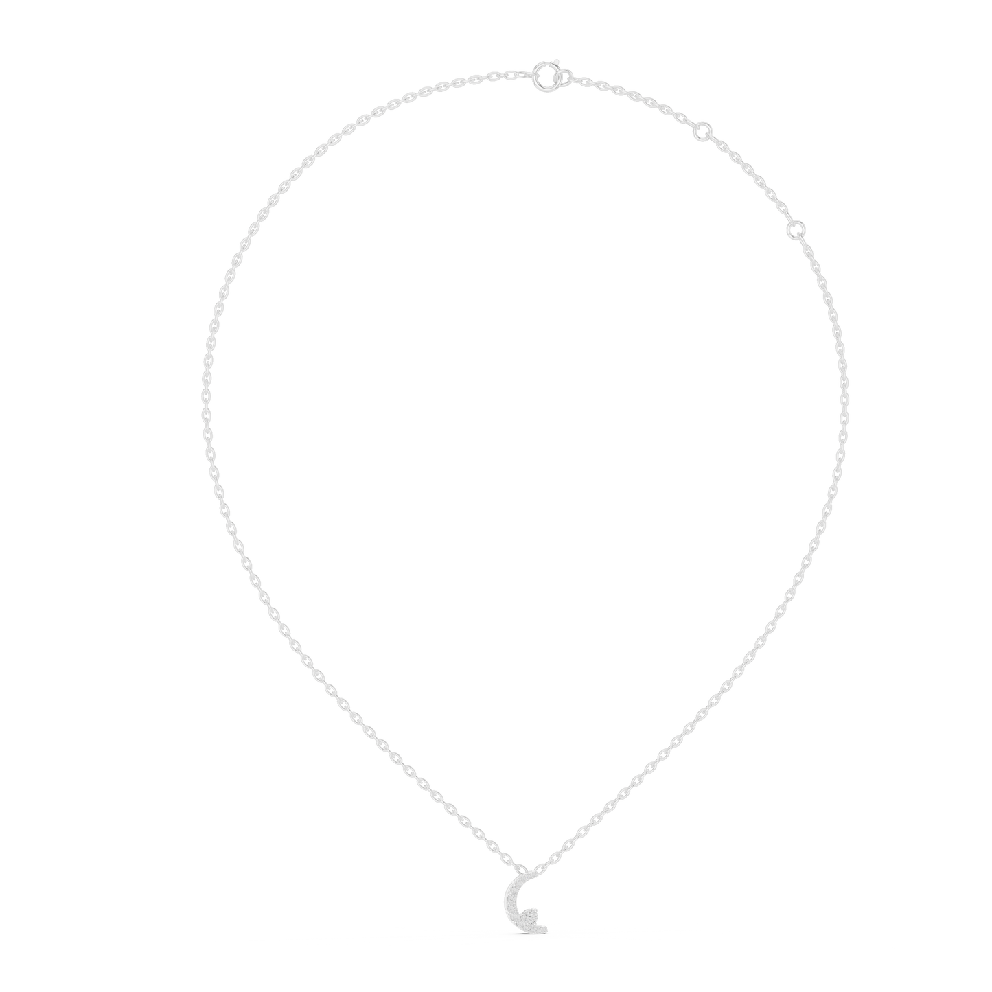 0.21ctw Solid Gold Pave Diamond Crescent Moon Celestial Charm Pendant