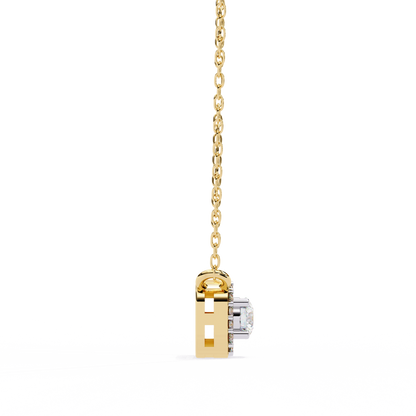 Geometric Elegance: Brilliant-Cut Diamond Halo Pendant - 0.30 Ct