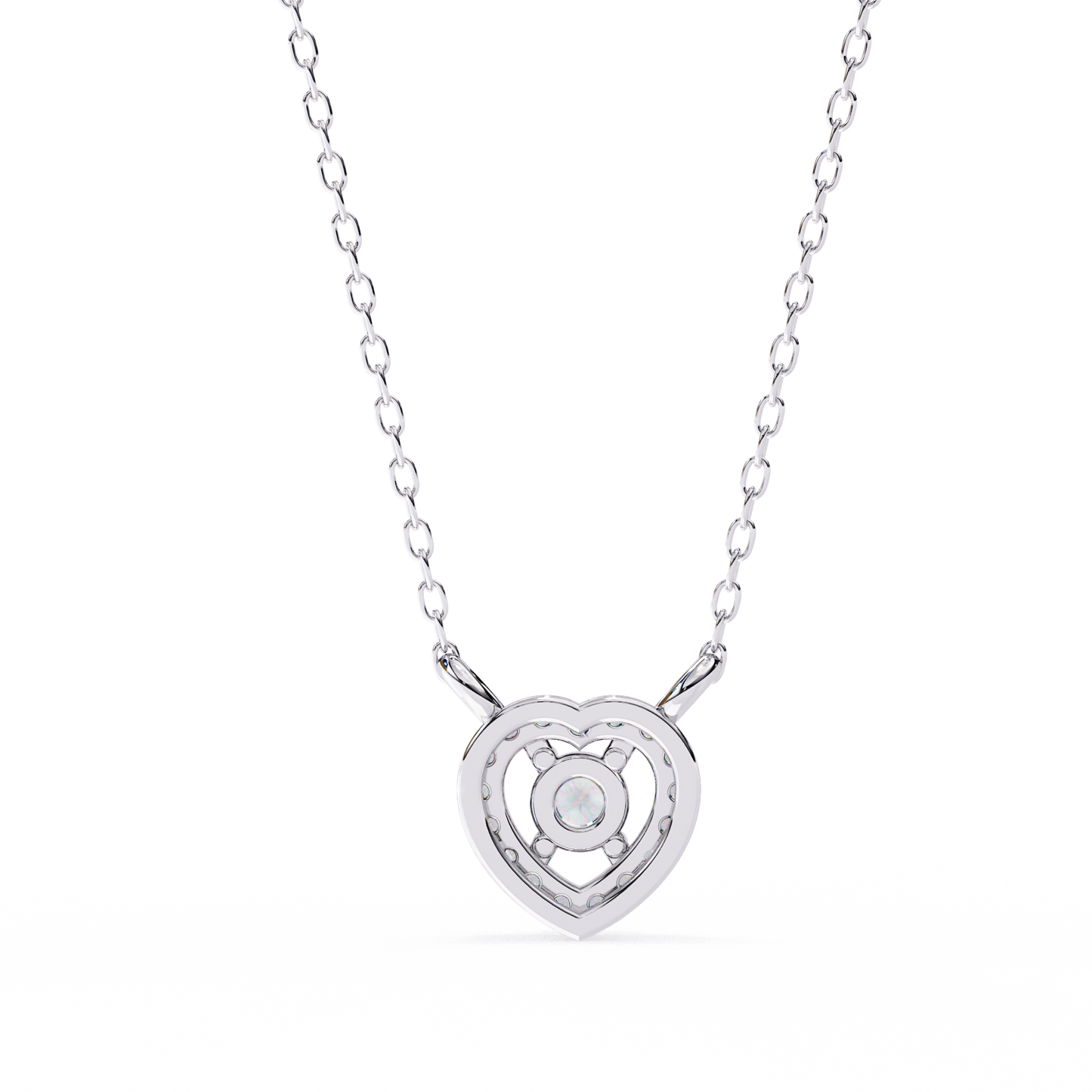 The Eternal Radiance: Diamond Heart Halo Pendant in Yellow Gold- 0.17 Ct
