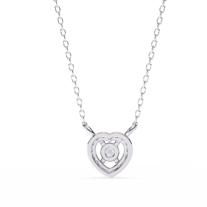 The Eternal Radiance: Diamond Heart Halo Pendant in Yellow Gold- 0.17 Ct