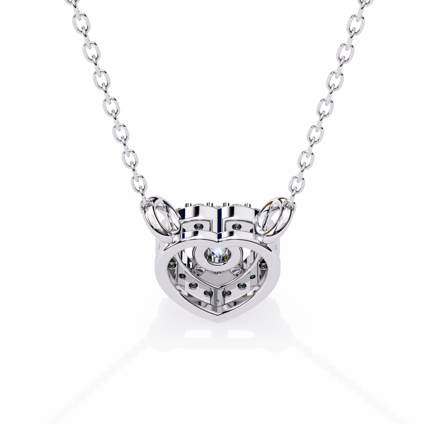 The Eternal Radiance: Diamond Heart Halo Pendant in Yellow Gold- 0.17 Ct