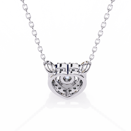 The Eternal Radiance: Diamond Heart Halo Pendant in Yellow Gold- 0.17 Ct