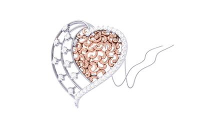 Dual Elegance Heart Pendant - 0.30 Ct Brilliant Cut Diamonds In Gold