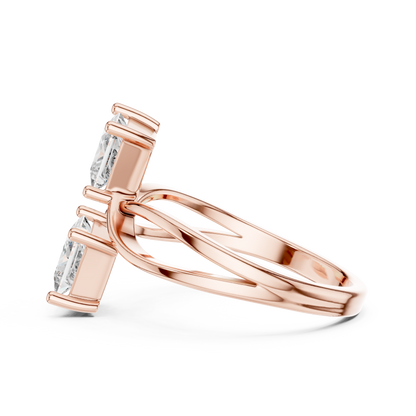 Princess Cut Two-Stone Toi et Moi Ring in White Gold