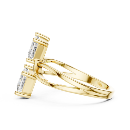 Princess Cut Two-Stone Toi et Moi Ring in White Gold