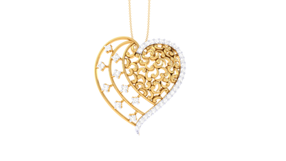 Dual Elegance Heart Pendant - 0.30 Ct Brilliant Cut Diamonds In Gold