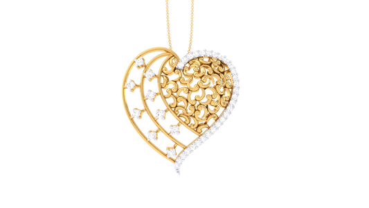Dual Elegance Heart Pendant - 0.30 Ct Brilliant Cut Diamonds In Gold