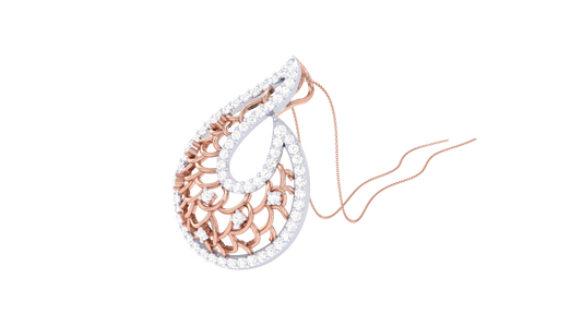 Paisley Elegance Diamond Pendant In Gold – 0.50 Ct Brilliant Cut