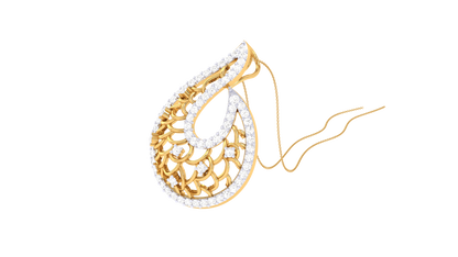 Paisley Elegance Diamond Pendant In Gold – 0.50 Ct Brilliant Cut