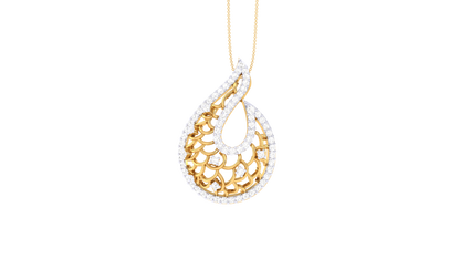 Paisley Elegance Diamond Pendant In Gold – 0.50 Ct Brilliant Cut