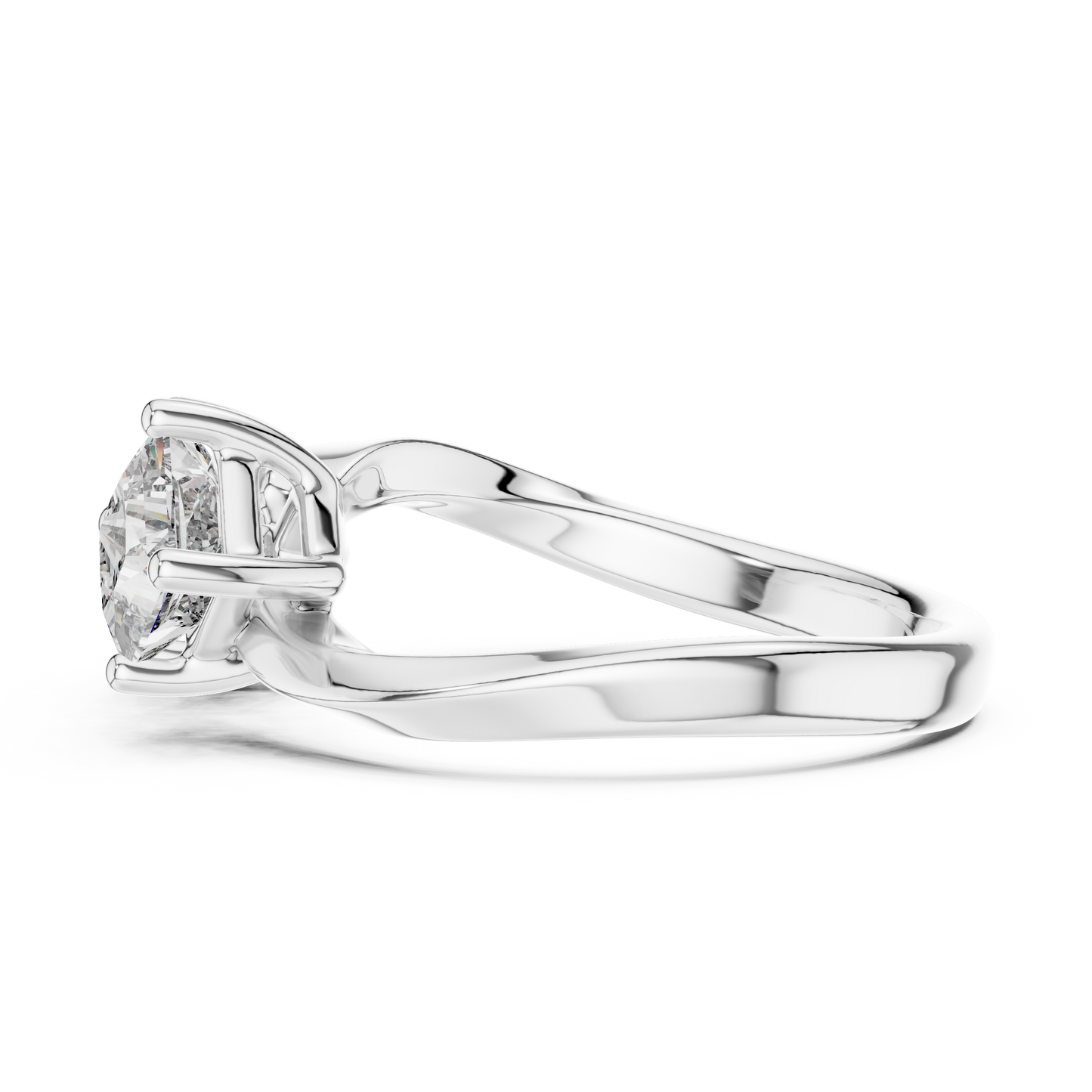 Yellow Gold Toi et Moi Princess Cut Diamond Ring : 0.9CTW