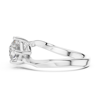 Yellow Gold Toi et Moi Princess Cut Diamond Ring : 0.9CTW