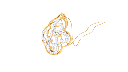 Intricate Filigree Pendant - 0.38 Ct Dazzling Diamonds In Gold