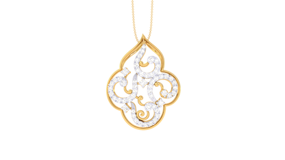 Intricate Filigree Pendant - 0.38 Ct Dazzling Diamonds In Gold