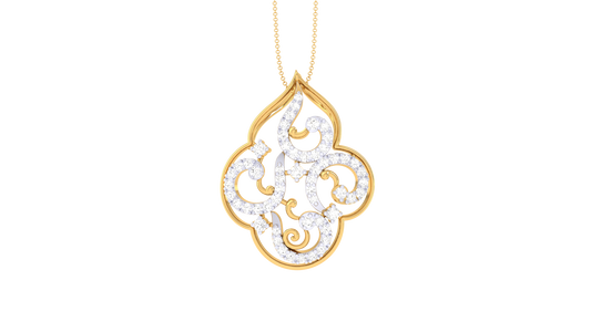 Intricate Filigree Pendant - 0.38 Ct Dazzling Diamonds In Gold
