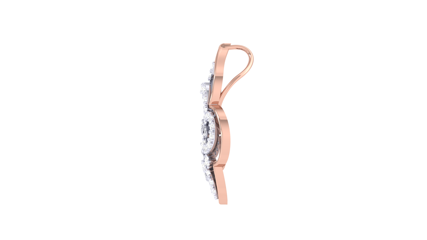 Intricate Filigree Pendant - 0.38 Ct Dazzling Diamonds In Gold