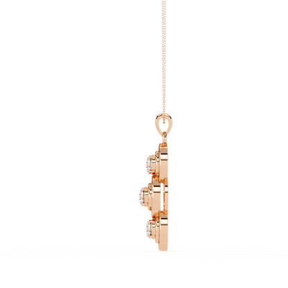Celestial Trinity Diamond Drop Pendant in Yellow Gold- 1.24Ct Round Brilliant-Cut