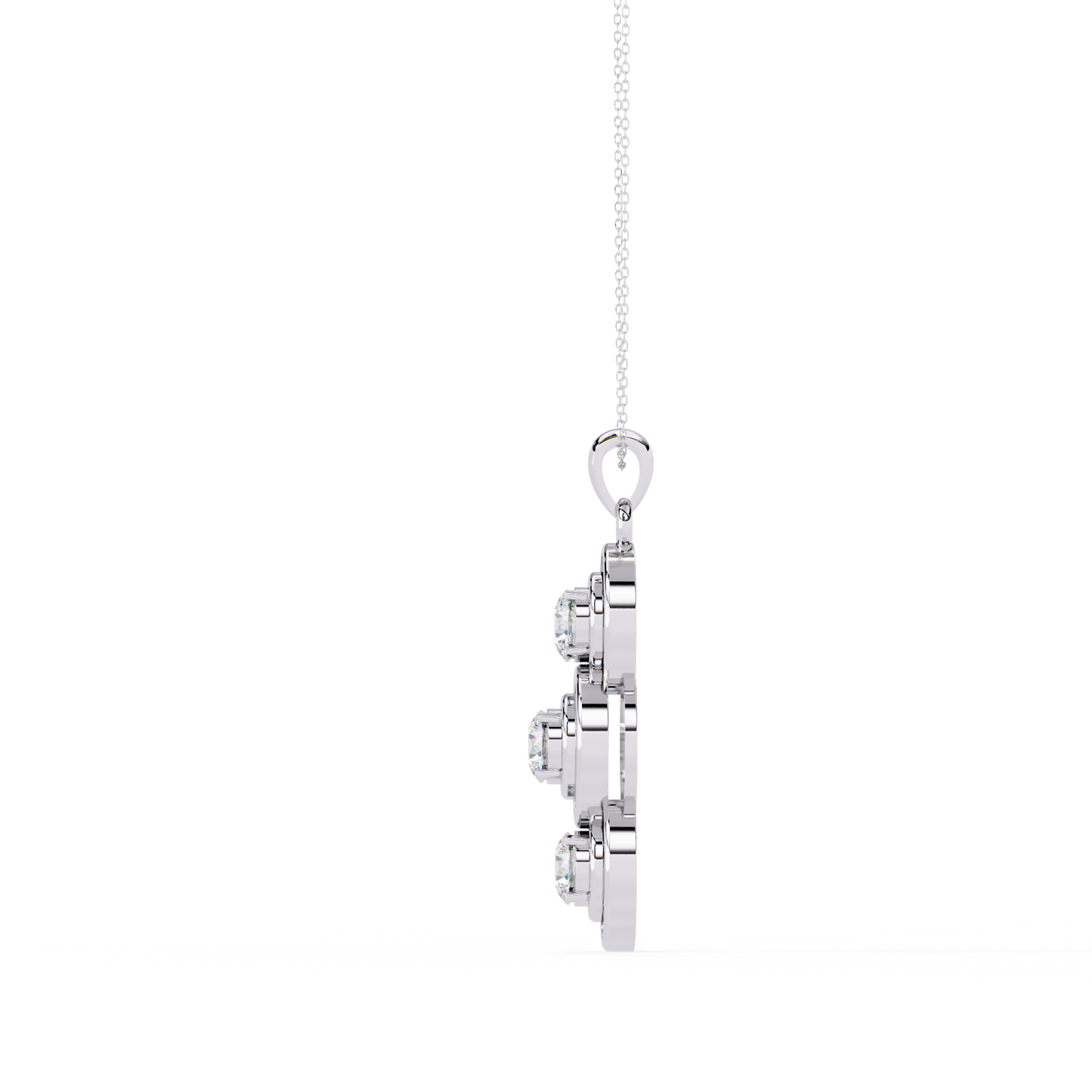 Celestial Trinity Diamond Drop Pendant in Yellow Gold- 1.24Ct Round Brilliant-Cut