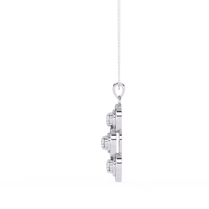 Celestial Trinity Diamond Drop Pendant in Yellow Gold- 1.24Ct Round Brilliant-Cut