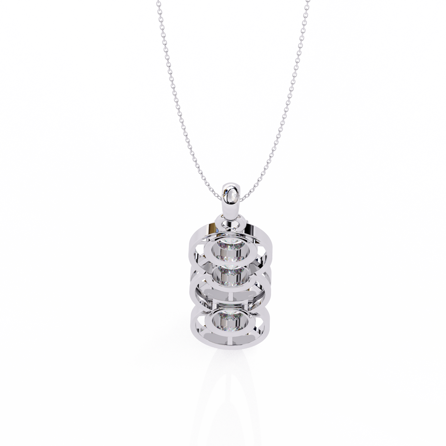 Celestial Trinity Diamond Drop Pendant in Yellow Gold- 1.24Ct Round Brilliant-Cut