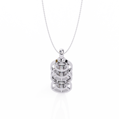 Celestial Trinity Diamond Drop Pendant in Yellow Gold- 1.24Ct Round Brilliant-Cut