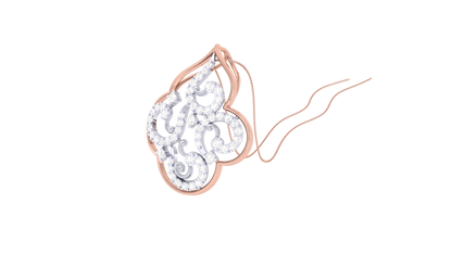 Intricate Filigree Pendant - 0.38 Ct Dazzling Diamonds In Gold