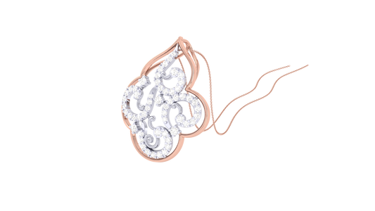 Intricate Filigree Pendant - 0.38 Ct Dazzling Diamonds In Gold