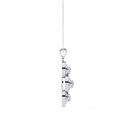 Celestial Trinity Diamond Drop Pendant in Yellow Gold- 1.24Ct Round Brilliant-Cut