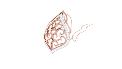 Teardrop Swirl Pendant - 0.32 Ct Shimmering Diamonds In Gold