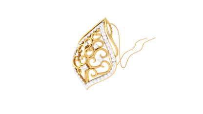 Teardrop Swirl Pendant - 0.32 Ct Shimmering Diamonds In Gold