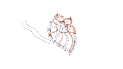 Stylized Leaf Motif Pendant In Gold – 0.37 Ct Sparking Diamonds