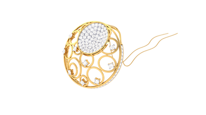 Sunburst Charm Rose Gild Pendent - 1.02 Ct Round Diamonds