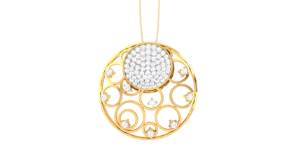 Sunburst Charm Rose Gild Pendent - 1.02 Ct Round Diamonds