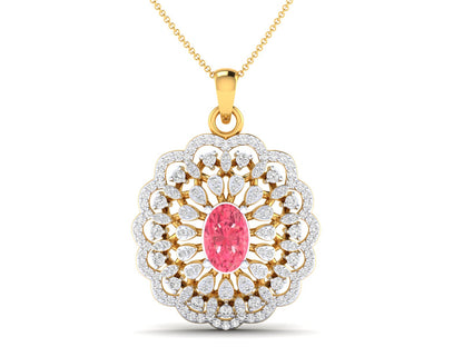 0.56 Ct Diamond Rose Gold Floral Pendent