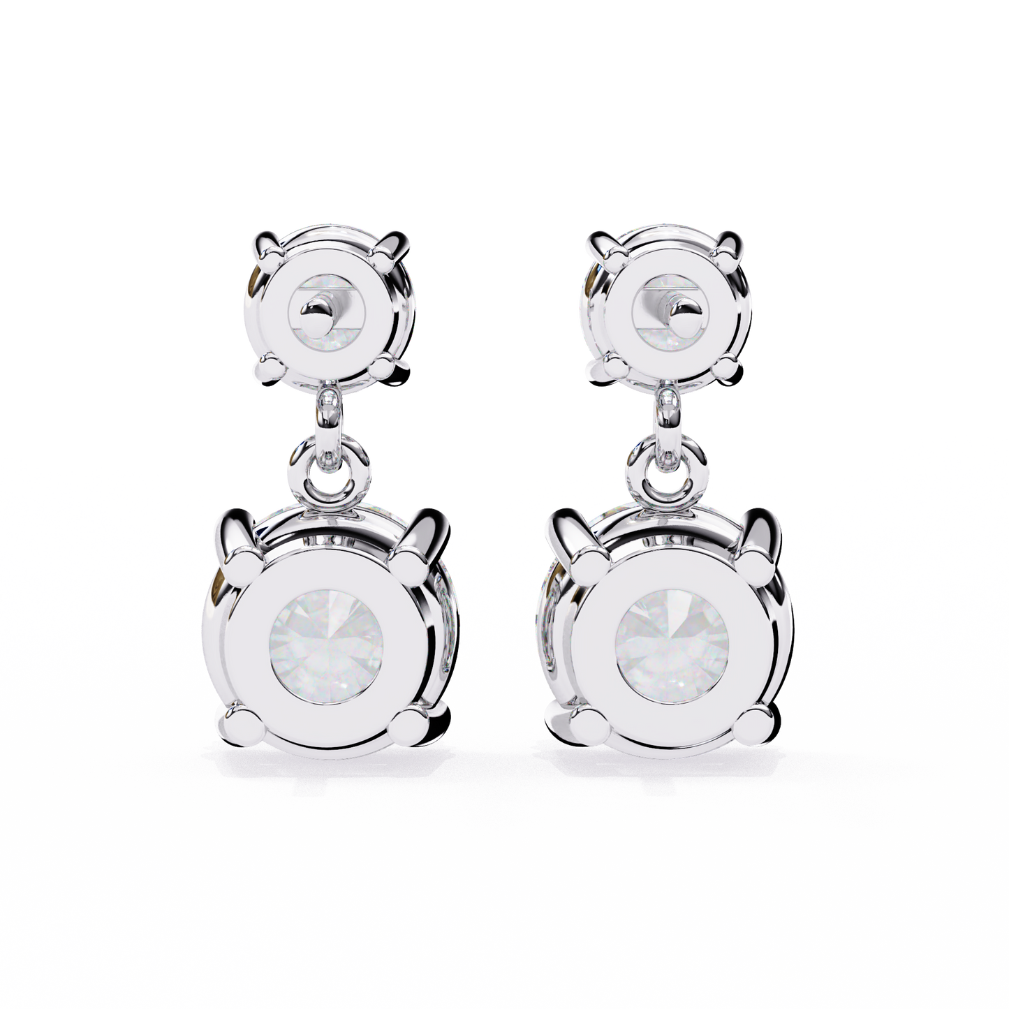 Timeless Elegance: Round Cut Diamond Drop Earrings In Gold - 7.46 Ct