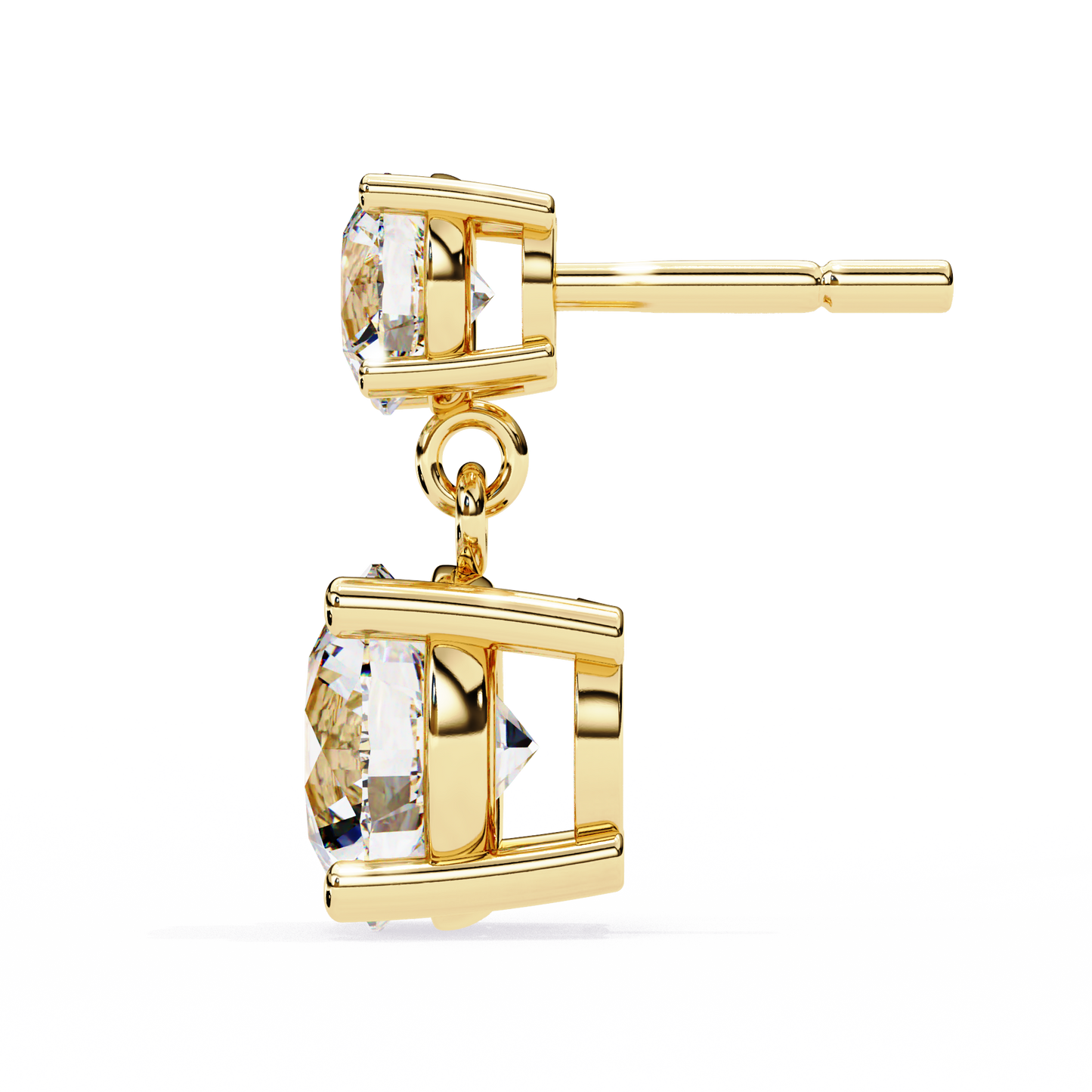 Timeless Elegance: Round Cut Diamond Drop Earrings In Gold - 7.46 Ct
