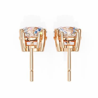 Timeless Elegance: Round Cut Diamond Drop Earrings In Gold - 7.46 Ct