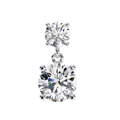 Timeless Elegance: Round Cut Diamond Drop Earrings In Gold - 7.46 Ct