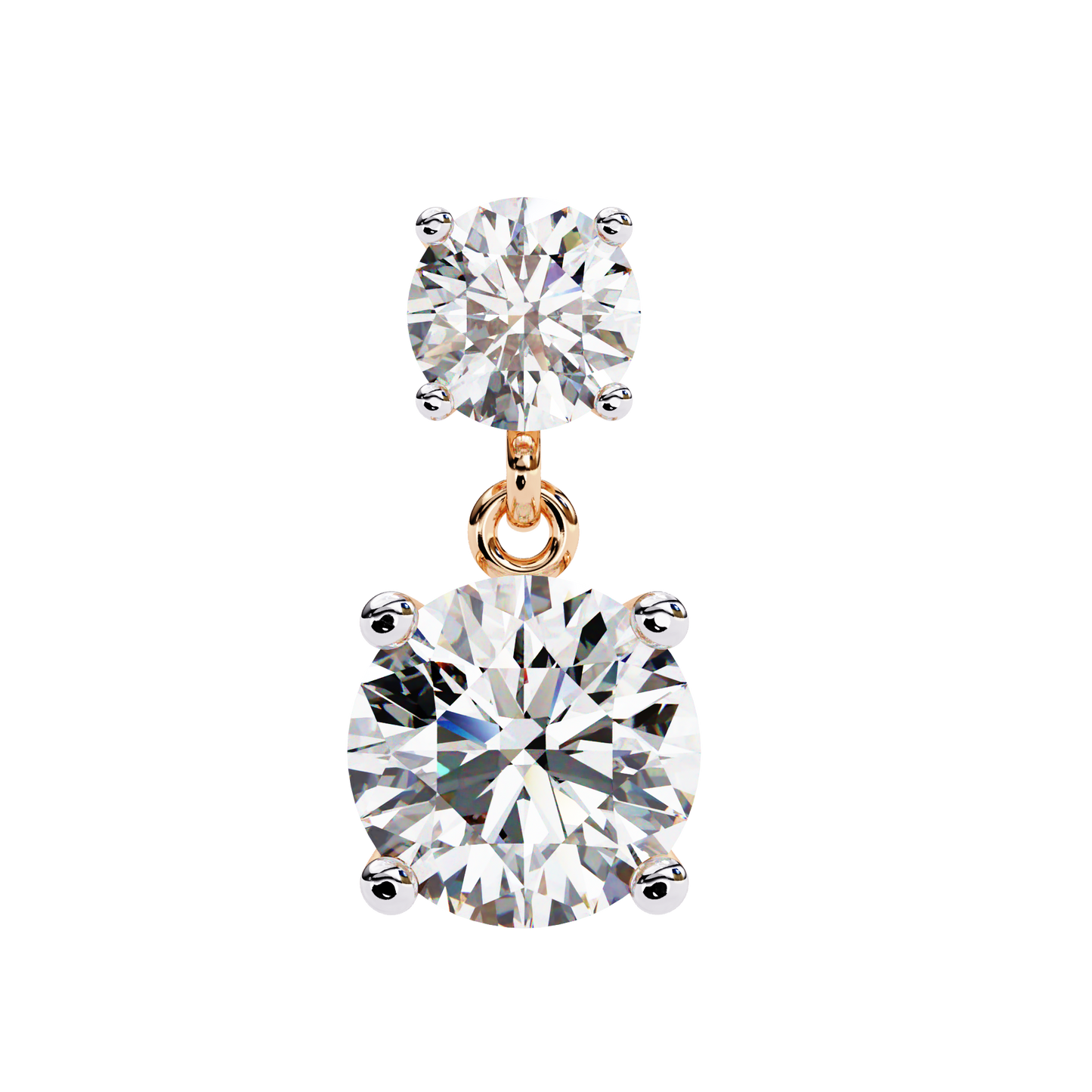 Timeless Elegance: Round Cut Diamond Drop Earrings In Gold - 7.46 Ct