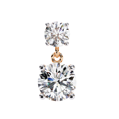 Timeless Elegance: Round Cut Diamond Drop Earrings In Gold - 7.46 Ct