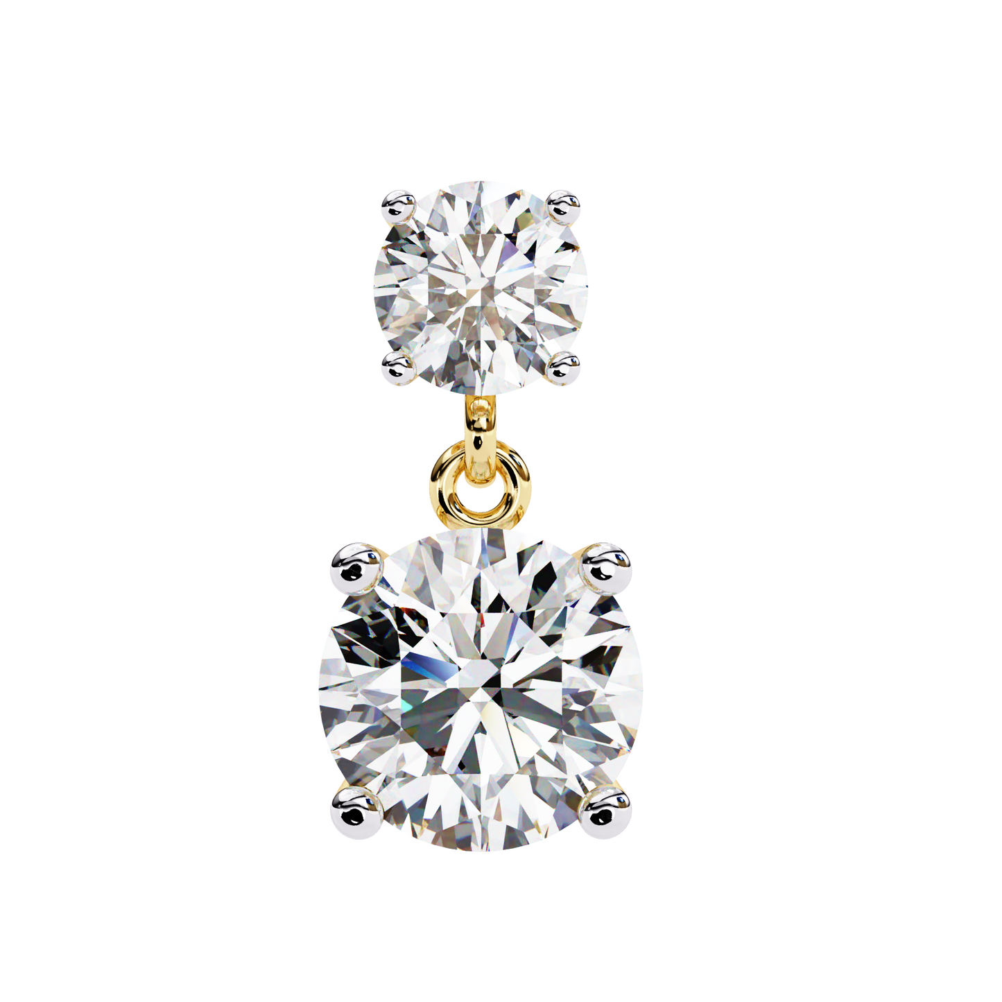 Timeless Elegance: Round Cut Diamond Drop Earrings In Gold - 7.46 Ct