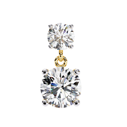 Timeless Elegance: Round Cut Diamond Drop Earrings In Gold - 7.46 Ct