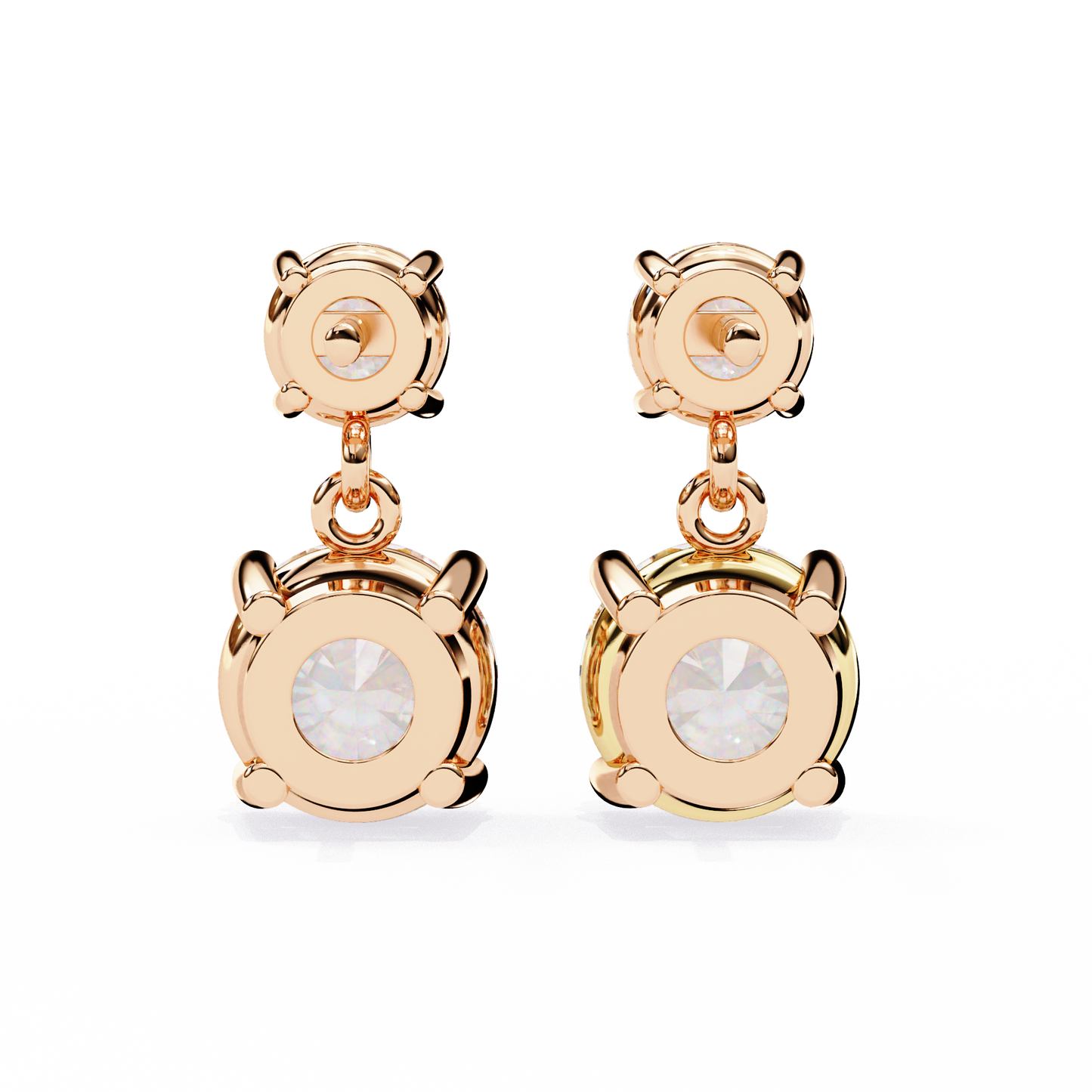 Timeless Elegance: Round Cut Diamond Drop Earrings In Gold - 7.46 Ct