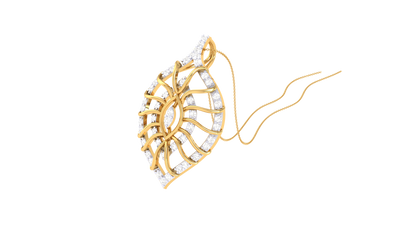 Twinned Leaf Motif Pendant In Gold – 0.28 Ct Sparking Diamonds