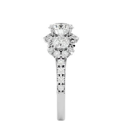 Trilune Constellation Three-Stone – 2ct Round Diamonds Gold Ring