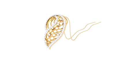 Twisted Leaf Spark Pendant In Gold – 0.43 Ct Diamonds