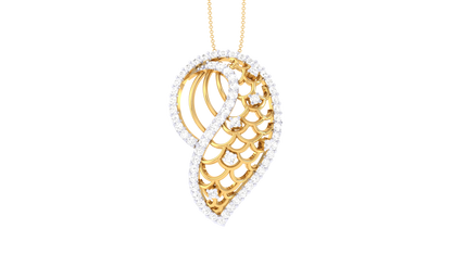 Twisted Leaf Spark Pendant In Gold – 0.43 Ct Diamonds