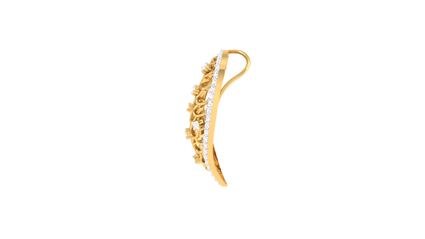 Twisted Leaf Spark Pendant In Gold – 0.43 Ct Diamonds